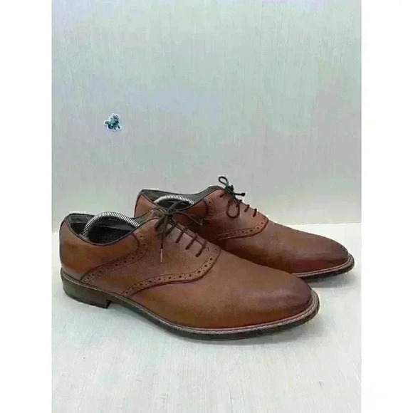 Aston Grey Ybilia Men’s Saddle Brown Leather Oxfords Lace Up Shoes Size US 11 - Picture 2 of 10